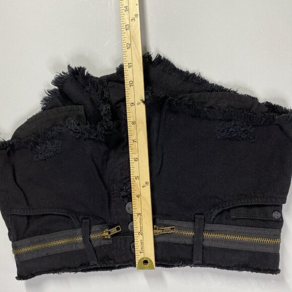 Hudson Jeans Short 25 Rebel Cut Off Button Fly Zipper Raw Hem Denim - Picture 12 of 13